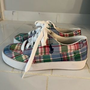 Ralph Lauren Polo plaid sneakers, women’s, size 6